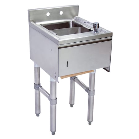 Bk Resources Stainless Steel Under Bar Dump Sink w/Towel Dispenser, 15"X21" BKUBS-1012HST-521S